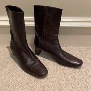 Cole Haan chocolate brown zip boots